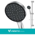 Romena | Valtemo Mat Krom-Siyah Yuvarlak Tasarım Sürgülü Duş Seti