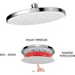 Romena | Valtemo Patentli Mucize Kireç Temizleyicili Yağmurlama Tepe Duş Başlığı - Krom & Beyaz