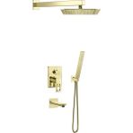 Romena | Valtemo Quatro Shiny Gold Ankastre Duş Seti – 3 Yollu