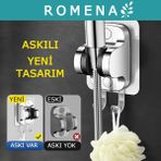 Romena Yeni Tasarım Askılı, Delme Yok, Yapışkanlı, Ayarlanabilir, Krom El Duşu Tutacağı, Duş Mafsalı RM-5030 - 8cm X 10cm