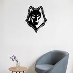 ROMIA 3D Kurt Kafası Duvar Sanatı Dekoru, Modern Siyah Metal Duvar Heykeli, Ev Ofis Dekoratif Duvar Askısı (35 x 28 cm)