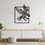 ROMIA Geometrik Kartal Duvar Sanatı, Modern Metal Duvar Dekoru, Siyah Kare Çerçeve, Çağdaş Ev Dekorasyonu (14"X11"/35X27CM)