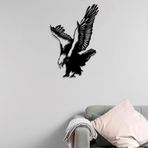 ROMIA Metal Kartal Duvar Sanatı, Modern 3D Uçan Kuş Siluet Dekoru, Siyah (28"X18"/70X45CM)