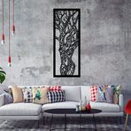 ROMIA Modern Ağaç Dalı Metal Duvar Sanatı, Siyah Dekoratif Panel, Çağdaş Oturma Odası Dekoru, 3D Duvar Heykeli 24"x59/61x150 cm