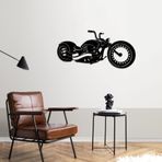 ROMIA Motosiklet Metal Duvar Sanatı Dekoru, Siyah, Modern Doğrayıcı Tasarım, 3D Duvara Monte Heykel (20"X9"/50X24CM)