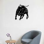 ROMIA Siyah Metal Boğa Duvar Sanatı Dekoru, Modern 3D Tasarım, Ev için Dekoratif Heykel (28"X24"(70X60CM))