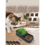 Romingo Kedi Çimi Kedi Otu Kedi Çimi Kabı 5 Paket Çim Tohumu Hediye