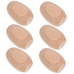 ROMISBABA 6 Adet Tahta Blok Kendin Yap Yumurtası Bitmemiş Yumurtalar Çocuklar İçin El Sanatları Sahte Ahşap Zanaat Yumurtaları Yumurta Oynamak Simüle Yumurta Odun Light Brown