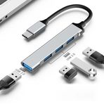 Romofy Type C To USB 3.0 Çoklayıcı 4 Adet Port Otg Çoğaltıcı Adaptörü - USB C to USB 3.0 - Macbook İçin USB Portu USB Hub Çevirici