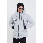 Rompasso Modonwear Su Ve Rüzgar Geçirmez Içi Kürklü Erkek Gri Uzun Şişme Mont & Kaban & Parka