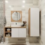 Rona 100 cm Banyo Dolabı Takımı - Ayna, Lavabo, Alt Dolap ve Boy Dolap Dahil - Ahşap