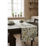 Rona Home Zeytin Desenli Dijital Baskılı Leke Tutmaz Kaliteli Kumaş Masa Örtüsü Runner Ranır Mutfak Runner - Beyaz - Kırmızı - Yeşil - 45 x 180 cm