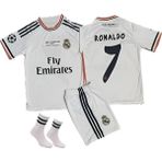 Ronaldo 2014 Real Madrid Lizbon Şampiyonlar Ligi Finali 3'lü Çoçuk Futbol Forma Seti(Forma,şort ve Çorap) - Beyaz - 9 - 10 Yaş