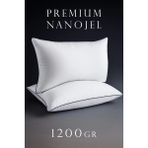 Ronanna 50X70CM Nano Jel Lüks Yastık 1200GR Anti-Alerjik Pamuklu Yastık Microfiber Ultra Dolgun Silikon