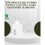 Ronanna 67W Güçlü Şarj Adaptörü ve Turbo Kablo Uzun Ömürlü Dayanıklı Tasarım