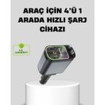 Ronanna Buğz Araç Şarj Cihazı 66W 4 Portlu Hızlı Şarj ve LED Işıklı