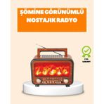 Ronanna Buğz Şömine Alev Işıklı Solar Bluetooth Hoparlör – 7W Güçlü Ses, Fm Radyo