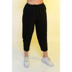 ronay giyim Ince Yazlık Rahat Salaş Pamuklu Kadın Yüksek Bel Slouchy Fit Basic Beli Lastikli Bilek Boy Pantolon