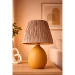 Rond Handmade Seramik Abajur Kremit-turuncu