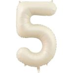 Rönesans Parti Deniz Kumu Bej Rengi Rakam Folyo Balon 5 Yaş