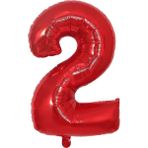 Rönesans Parti Folyo Balon Kırmızı 2 Rakamı 40 Inç 100 cm - Şeffaf