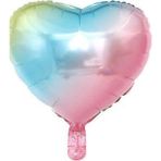 Rönesans Parti Gökkuşağı Kalp Folyo Balon 45 cm 3 Adet - Mor