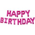 Rönesans Parti Happy Birthday Pembe Renk Folyo Balon Seti