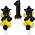 Rönesans Parti Sarı Gold Folyo Balon Rakam Set Dogum Günü Süsü 1 Yaş - Şeffaf