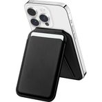 Rongep Apple iPhone 17/16/15/14/13/12 Serisi için Cüzdan MagSafe ile Uyumlu Telefona Tam Oturan Güçlü Manyetikli Sıkı Tutuş Sağlayan ve Düşme Yapmayan PU Deri Cüzdan Kartlık (Siyah-Stantlı)