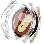 Rongep Galaxy Watch 7 40mm için 360° Kasa Koruyucu Kılıf Yumuşak TPU Ekran Koruyuculu Dokunmatiği Etkilemeyen Saatin Çevresini Tam Kavrayan Darbelere Karşı Saat Kılıfı (Gümüş)