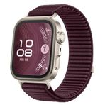 Rongep Huawei Watch Fit 4/4 Pro/Fit 3 ile Uyumlu Mountain Loop Kordon 1. Sınıf Dokuma Kumaş Metalik Bağlantılı Fıt 4 Kayış Premium Yumuşaklıkta Terletmeyen Yedek Fit 4 Pro Kordon (Bordo)