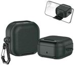 Rongep [Leather-Texture] Samsung Galaxy Buds4 Pro/Buds 4 için Kılıf [Fonksiyonel Stant/Güvenlik Kilidi Tasarımlı] Galaxy Buds4 Kulaklık Kılıfı Deri Görünümlü Samsung Buds 4 Pro Kılıf (Koyu Yeşil)