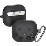 Rongep [Retro-Gamepad] Samsung Galaxy Buds 3-Pro-3 FE için Kulaklık Kılıfı Darbe Emici Köşe Korumalı Buds 3 Pro Koruyucu Yumuşak TPU Oyun Konsolu Görünümlü Buds 3 Pro Kılıfı (Koyu Gri)