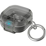 Rongep Samsung Galaxy Buds4 Pro/Buds 4 için Kılıf [Güvenlik Kilit Tasarımlı] Transparent-Lock Kulaklık Kılıfı Sararmaya Dayanıklı Taşıma Askılı TPU Koruyucu Samsung Buds 4 Pro Kılıf (Şeffaf-Siyah)