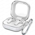 Rongep Samsung Galaxy Buds4 Pro/Buds 4 için Şeffaf Kılıf Darbeye Çizilmeye ve Sararmaya Karşı Dirençli Galaxy Buds 4 Pro Kulaklık Kılıfı Taşıma Askılı TPU Koruyucu Samsung Buds 4 Pro Kılıf