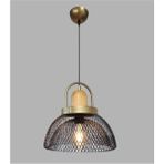 Ronisu Aydınlatma Herminia Tel Kafes Tasarımlı Modern Ahşap ve Metal Sarkıt Avize Ra-Avz- 3849-40-85 - Siyah