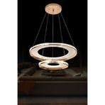 RONİSU AYDINLATMA Velvet Lüks Modern 2 Katlı Kristal Dokulu İkili Halka 50 cm Led Avize VLV-2H50-W80-MIX