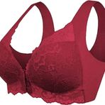 Ronronner kadın dantel spor sutyen askılı askısız sütyen yoga sutyen spor sutyen dikişli mikrofiber destek ve pamuklu kupalı dantel, şarap kırmızısı, XX-Large