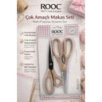 Rooc Çok Amaçlı Paslanmaz Çelik Makas – Ergonomik Sap, Mutfak | Dikiş | Ofis | El Işi Kullanımı - 2 - Bej