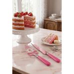 Rooc Cupcake ve Kalp Desenli Pembe 2 Parça Pasta Servis Seti