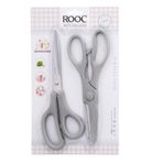 Rooc Premium Serisi Ergonomik Saplı Çelik Gıdaya Temasa Uygun 2'li Mutfak Makası, Gri