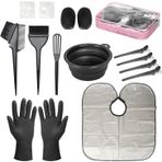 ROOHUA 16 Adet Saç Boyası Boyama Kiti- Saç Renklendirme Kasesi, Saç karıştırıcı, Boya Fırçası, Kulak Kapağı, Saç Tokası, Saç Boyası Araçları İçin Saç Boyama Pelerini