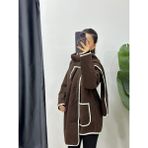 Room Butik Atkılı Kaşe Ceket Kadın - Standart - Kahve