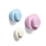 Room Copenhagen LEGO Duvar Kancası, 3 Adet (Beyaz, Açık Mavi, Pembe)