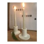 ROOM DECOR Modern Beton Şamdan Mumluk 2’li Set Beyaz Renk