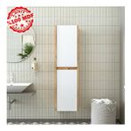 Roomart 2 Kapaklı Asma Ahşap-mat Beyaz Banyo Boy Dolabı Atlantik Çam-Mat Beyaz