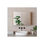 Roomart Ad7 Kulpsuz Cift Kapakli Ahsap-Mat Beyaz Mdf 80 Cm Aynali Banyo Ust Dolabi Banos1754