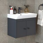 Roomart Ada Lavabolu Mat Suntalam Banyo Alt Dolabı 60 cm - Antrasit