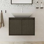 Roomart Ayaksız 2 Kapaklı Lavabolu Ahşap Siyah Suntalam 65 cm Banyo Dolabı