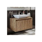 Roomart Ayaksız 2 Kapaklı Lavabolu Mat Ahşap Mdf 85 Cm Banyo Dolabı